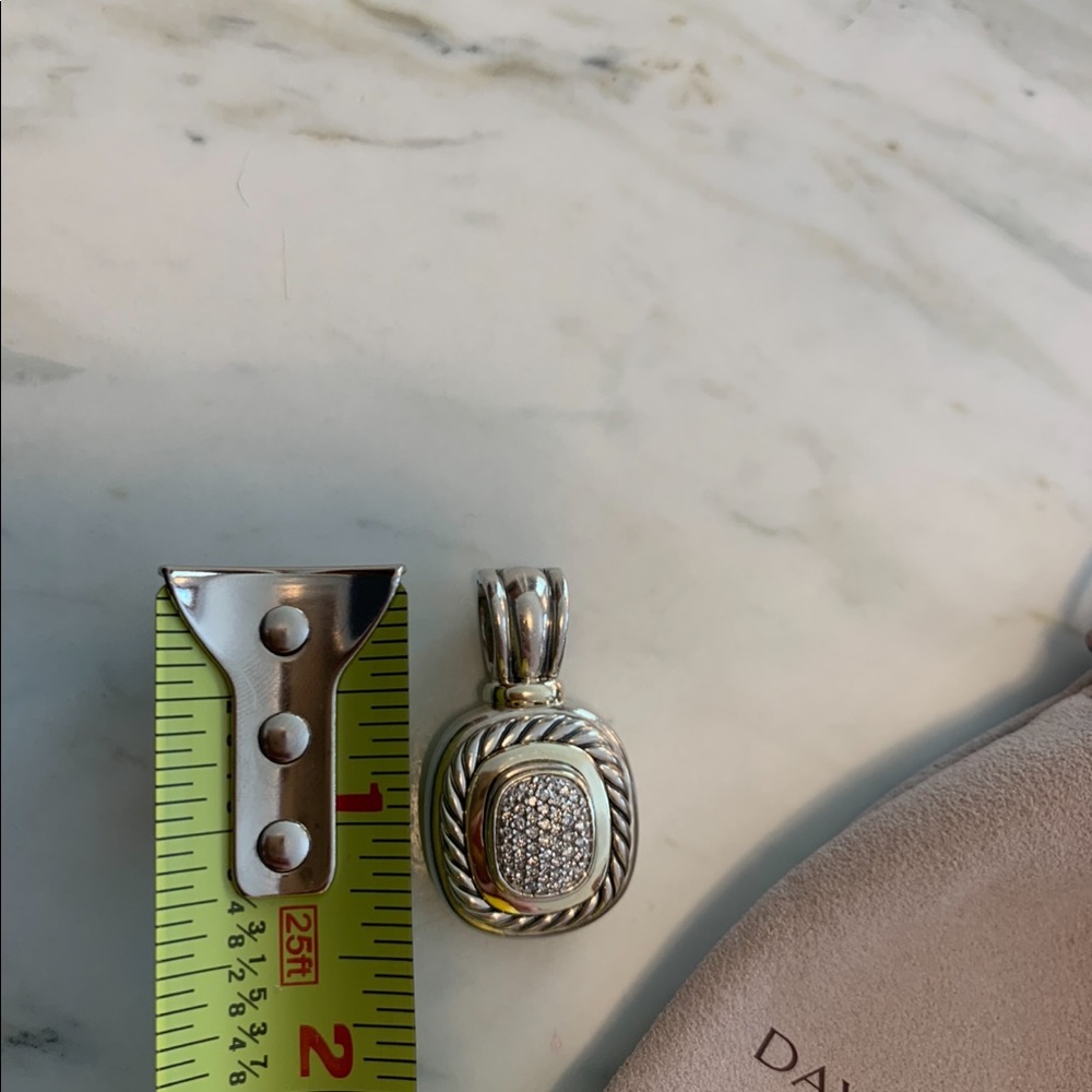 David Yurman Two-Tone Pave Diamond Pendant in Silver and Gold - Picture 5 of 15